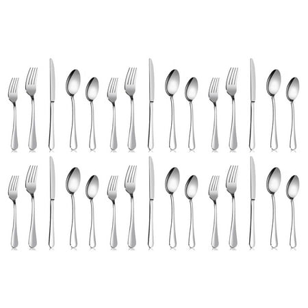 

Silverware Flatware Cultery Set 30-piece Stainless Steel Tableware Eating Utensil Set for 6 Include Spoons Forks Knives Mirror finish Dishwasher Safe