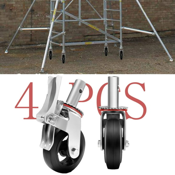 4PCS Scaffold Wheels, 6" Scaffolding Caster Wheel, 1100 lbs per wheel, Heavy Duty Swivel Caster Wheel for Workbench, Furniture