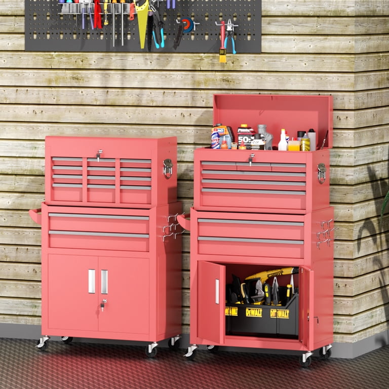 SUNCROWN 8 Drawer Rolling Tool Chest, Assembled Tool Chest with