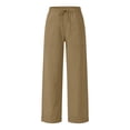 thumbnail image 5 of Babcutegg Big and Tall Mens Cotton Linen Pants Straight Leg Elastic Waist with Pockets Versatile Casual Trousers Size 4XL, 5 of 7