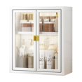 thumbnail image 1 of kurtrusly Simple Organizer Transparent Waterproof Storage Cabinet For Bathroom Easy To Open And Close Thick white two layers, 1 of 6