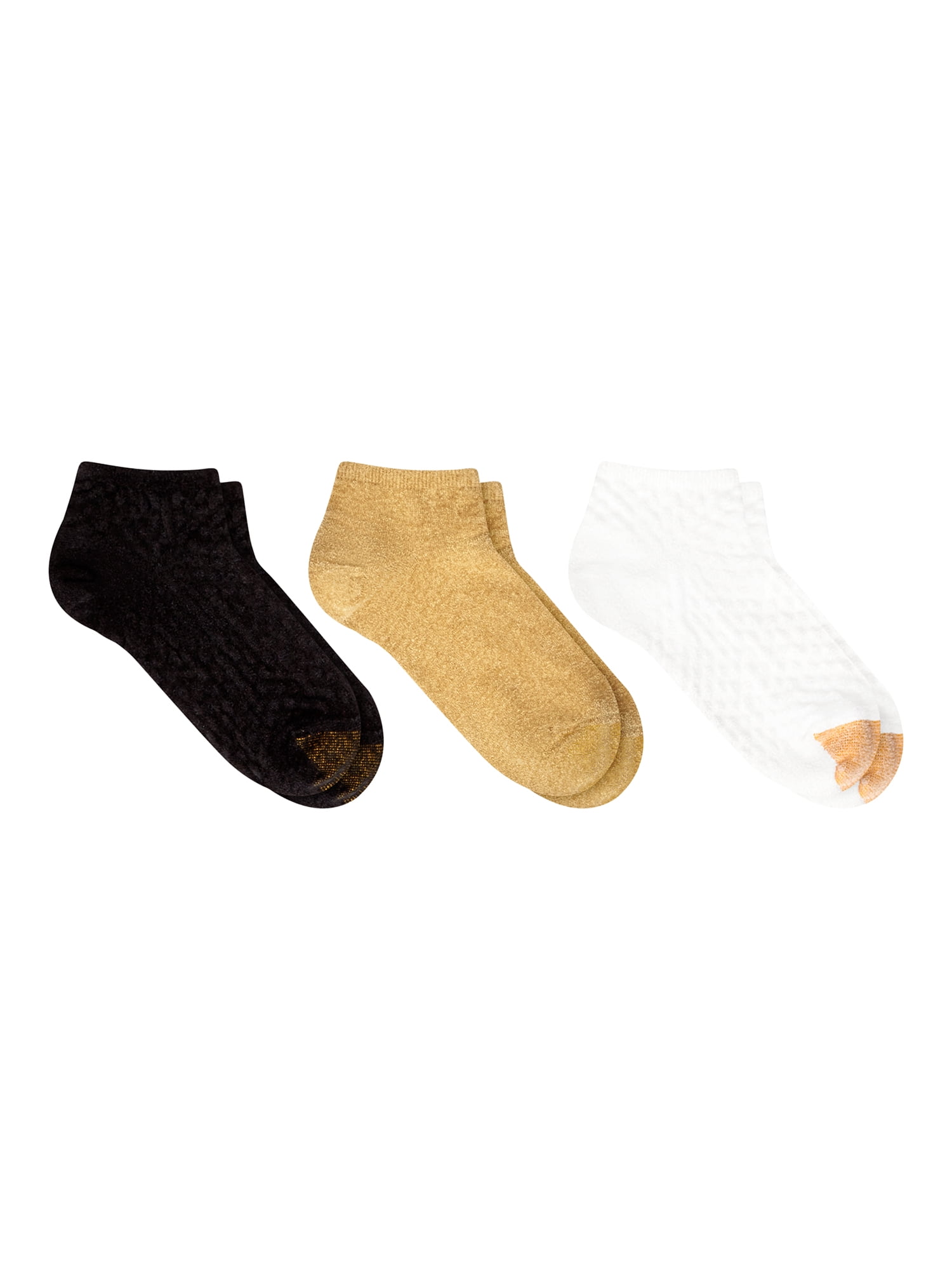 GoldToe Edition Women's Feather Dot Quarter Socks Assorted, 3 Pairs, Size 6-9