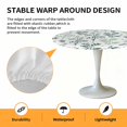 thumbnail image 2 of Elastic Fitted Round Tablecloth, Sage Green Botanical Waterproof Stretch Table Cover for 36"-44" Tables, Watercolor Spring Floral Summer Leaf Washable Outdoor Tablecloths for Patio, Picnic, Camping, 2 of 9