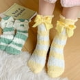 thumbnail image 2 of BLOCLOALO 1 Pc Socks Women Crew Socks Womens Fuzzy Socks Cozy Winter Warm Soft Cute Bowknot Fuzzy Home Slipper Socks Polyester Socks Thick Comfortable Socks Warm Socks B One Size, 2 of 4