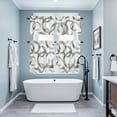 thumbnail image 3 of Sage Green Grey Kitchen Curtains Sets for Windows 36 Inch Length, Geometric Circle Modern Abstract Simple Art Rod Pocket Window Treatments Tier Curtains and Valances Set for Bedroom/Bathroom, 3 of 8