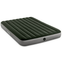 Intex: Dura-Beam: Prestige Downy Airbed - Queen - Green, 10" Inflatable Air Mattress, Fiber-Tech, Velvety Surface, Indoor-Outdoor, 600lb Cap, 64109E