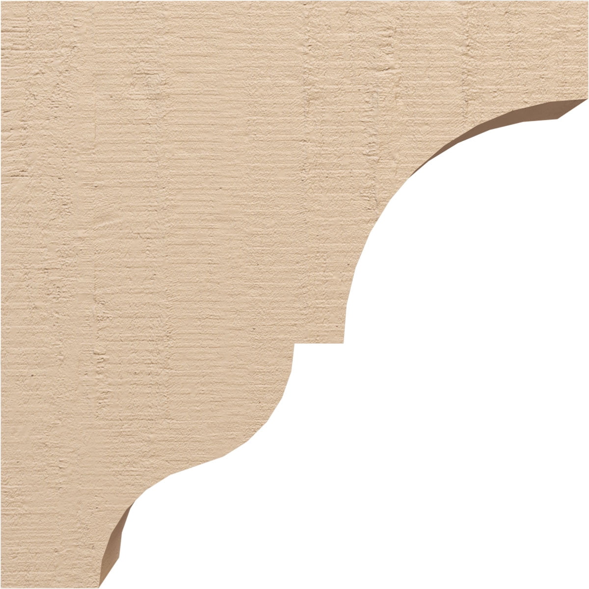 5"W x 20"D x 20"H Thin Asheboro Rough Cedar Woodgrain TimberThane Corbel, Primed Tan