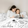 thumbnail image 5 of Homewish Cartoon Rocket 3-Piece Full Size Comforter Sets for Preppy Children Boys,Outer Space Bedding Comforter Set,Universe Galaxy Planet Lightweight Bedding Sets,Ultra Soft Home Decor,Reversible, 5 of 8