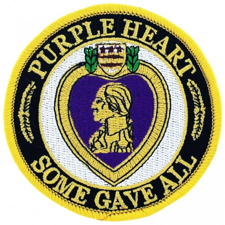 3 Inch Rubber Heart - Purple Heart Some Gave All Round 3 Inch Patch
