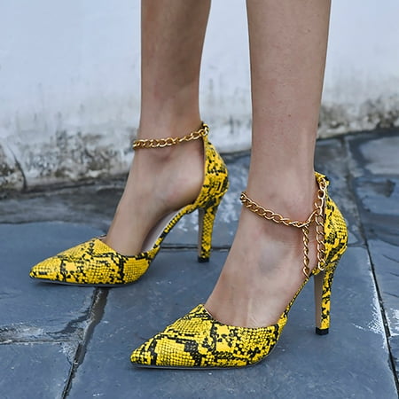 

〖Yilirongyumm〗 Yellow 39 High Heels For Women High Shoes Business Heel Heels Thick For Women Shoes Shoes Single Buckle Women s High Heels