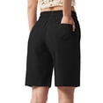 thumbnail image 5 of Women's High Waisted Bermuda Shorts Casual Summer Beach Shorts Wide Leg Lounge Shorts with Pockets Drawstring Shorts Vacation Bottoms, 5 of 7