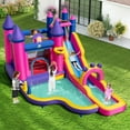 thumbnail image 4 of Spaco Princess-Themed Inflatable Water Slide, 680W Efficient Blower, Climbing Wall + Slide + Basketball Hoop, Magical Play Experience, Multicolor, 4 of 7
