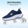 thumbnail image 5 of Treecher Wide Toe Box Shoes Women Arch Support Walking Shoes for Plantar Fasciitis Orthotic Tennis Sneakers Navy Blue Powder Size 6, 5 of 7