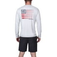 thumbnail image 3 of The American Outdoorsman Men's Lightweight UPF 50+ UV Sun Protection Outdoor Long Sleeve Breathable Water Print Shirt (Flag - Fog Grey, Large), 3 of 3
