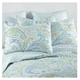 thumbnail image 2 of Drevy - Cortona Paisley Quilt Set - Full/Queen Quilt (88x92in.) + Two Standard Pillow Shams (26x20in.) - Paisley - Green, Yellow, Blue, and White - Reversible - Cotton Fabric, 2 of 5