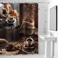 thumbnail image 2 of Coffee Beans Shower Curtain, Vintage Country Hot Coffee Bread Waterproof Shower Curtain Set with 12 Hooks Lightweight Bath Curtains Fabric Bathroom Decor 72x78 Inches, 2 of 9