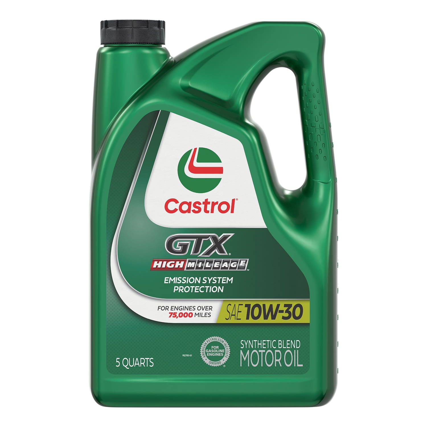 (3 pack) Castrol GTX High Mileage 10W-30 Synthetic Blend Motor Oil, 5 Quarts