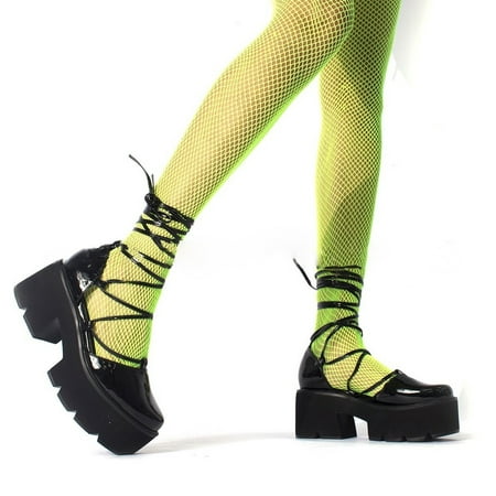 

Women Leather Shoes Wearable Casual Thick High Heels Solid Color Ankle Strap Sandals Cool Lace-up Pumps