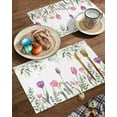 thumbnail image 2 of Easter Placemats Set of 4, Tulip Flowers Spring Floral Placemat for Dining Table Decorations, Eucalyptus Leaves Place Mats, Spring Table Mats for Kitchen Dinner Seasonal Holiday Party Decor, 2 of 5