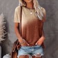 thumbnail image 2 of Tops for Women Tie-dye Pocket Crewneck Short Sleeve Tees T-shirt Ladies Beach Blouse Tunic Tops Women's Summer Clothes, 2 of 8