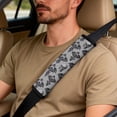 thumbnail image 5 of Xixirimido Car Seat Cover Set of 5 Pieces Front Seat Covers with Matching Seat Belt and Center Console Covers PU Leather Fits Most Vehicles, Halloween Gothic Skull Bats, 5 of 8
