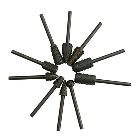 

Set Wood Shank Steel Bits Rasp Grinder Drill Pcs Bore Black Die Burr 10 Faucets