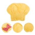 thumbnail image 3 of Unique Bargains 1 Pc Water-absorbent Bow Hair Drying Towel for Bathroom Hotel Coral Fleece Yellow, 3 of 5