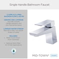 thumbnail image 3 of Mid-Town 1H Lavatory Faucet Single Hole Mount w/ Metal Touch Down Drain 1.2gpm Satin Black Finish, 3 of 3