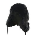 thumbnail image 3 of Women's Faux Fur Trapper Hat with Ear Flaps, Winter Warm Ski Hat with Plush Lining, Cold Weather Ear Protection Hat for Snow Activities, Soft Thermal Winter Hat for Outdoor Sports Black, 3 of 3