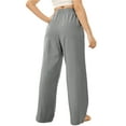 thumbnail image 4 of Women's Pants Casual Elastic High Waisted Wide Leg Pants Grey S Palazzo Pants with Pockets, 4 of 5