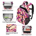 thumbnail image 5 of JIALIOU 14" Laptop Backpack Waterproof Airline Approved Stylish Casual Daypack for Travel Business College Work, Retro Groovy Checkered, 5 of 8