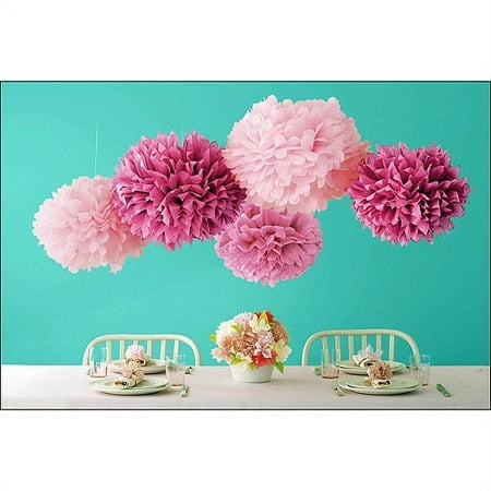 Tissue Paper Pom-Pom Kit Makes 5-Pink, Pk 1, Martha Stewart