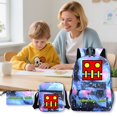 thumbnail image 2 of MVRLSH Clearance! Geometry Themed 3 Piece Backpack Set Large School Bag Lunch Tote And Pencil Case With Design Easy To Assemble Ideal For And Students, 2 of 5