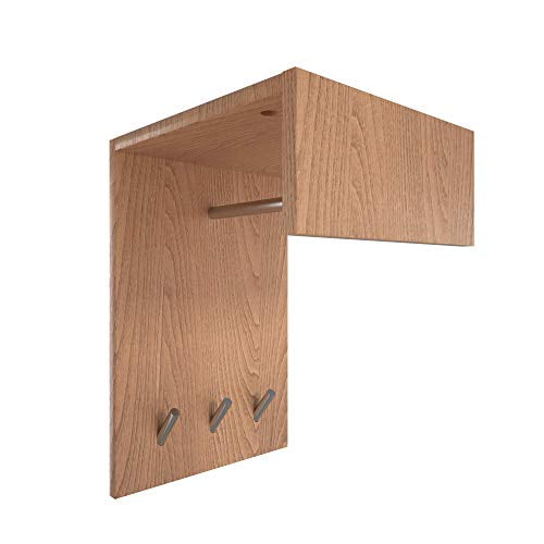 Perfecasa Svelte Solid Wood Coat Rack, Space Saving Wall Mounted Coat