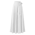 thumbnail image 5 of VBVC Women's Tie Waist Wide Leg Palazzo Pants, Flowy Wrap Maxi Skirt Pants For Women, Ladies' Casual Summer Beach Trousers with Pockets,White,S-2XL, 5 of 8