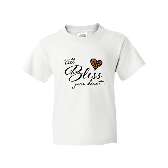 Inktastic Well Bless your Heart with Leopard Print Youth T-Shirt