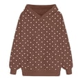 thumbnail image 4 of Bibifish Womens Hoodies Polka Dot Pattern Drawstring Hood Long Sleeve Hoodies Relaxed Fit Playful Casual Trips Classic Tops With Pockets, 4 of 4