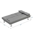 thumbnail image 4 of CARZZI LIFE Convertible Folding Futon Sofa Bed with Metal Legs & 2 Cupholders, Modern New Upholstered Couch Loveseat Sleeper, Folding Couches Bed, Removable Armrests for Small Spaces (Grey), 4 of 10
