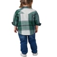 thumbnail image 4 of Family Matching Women Girls Flannel Plaid Jacket Shacket Long Button Down Shirt Coat, 4 of 5