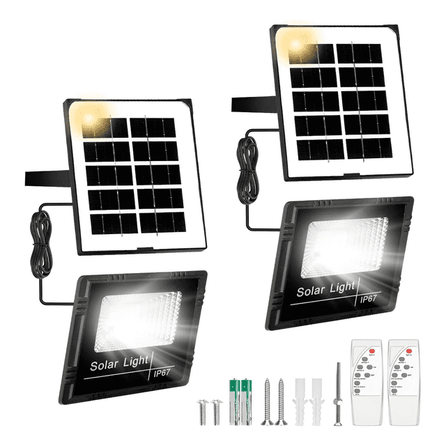2pz Lámpara Solar Exterior Con Reflectores Led Para Jardín Xtellar negro