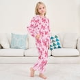 thumbnail image 6 of Fluffy Pajamas Set Fuzzy Winter Warm Pj Sets Pullover Tops and Long Pants Pink Cute Bows X-Small, 6 of 8