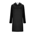 thumbnail image 6 of Kaemgyyd Long Sleeve Dress for Women Winter Warm Fleece Sherpa Lined Tunic Dress Soft Solid Hooded Sweatshirts Dresses, 6 of 6