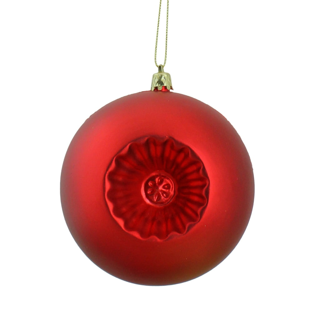 6ct Red Shatterproof Matte Christmas Ball Ornaments 4" (100mm