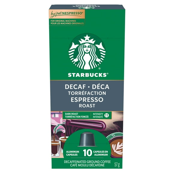 Starbucks By Nespresso Decaf Espresso Roast Coffee Capsules, 57 g