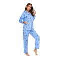 thumbnail image 6 of GLOBAL Women's 100% Cotton Flannel Pajama Set - Cozy Winter 2-Piece Loungewear with Button-Down Top & Pants, Size S-3XL, 6 of 6