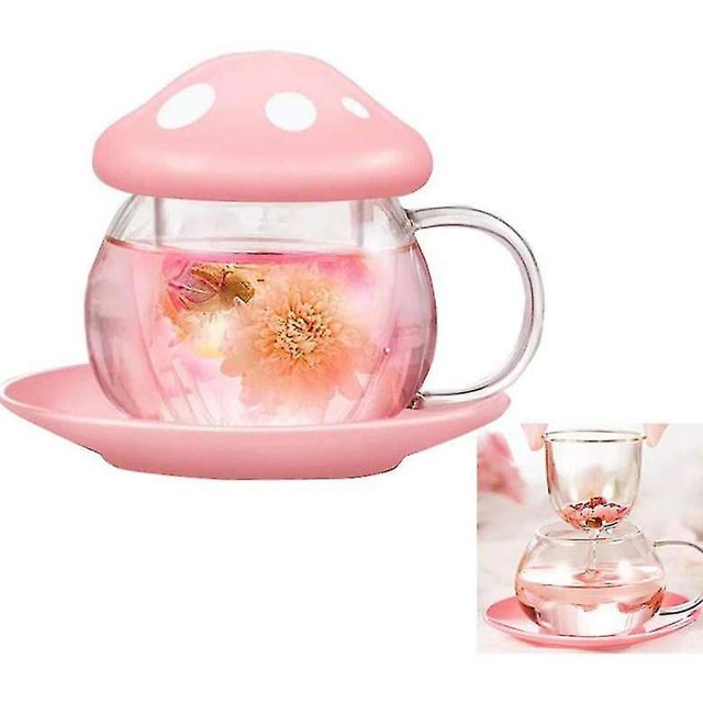 Taza de Hongo LIUYMXG con Infusor de Vidrio 290 ml