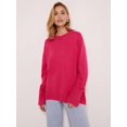thumbnail image 2 of Women Long Sleeve Knit Sweater Jumper O Neck Tops Pullovers Casual Loose Sweater Rose  Size, 2 of 5