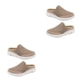 thumbnail image 1 of Qarigey 1 par de toboganes para niñas, fiesta de viaje, tacón plano, transpirable, diseño Simple, zapatilla, sandalia, calzado para Caqui talla 43 2Conjunto, 1 of 6