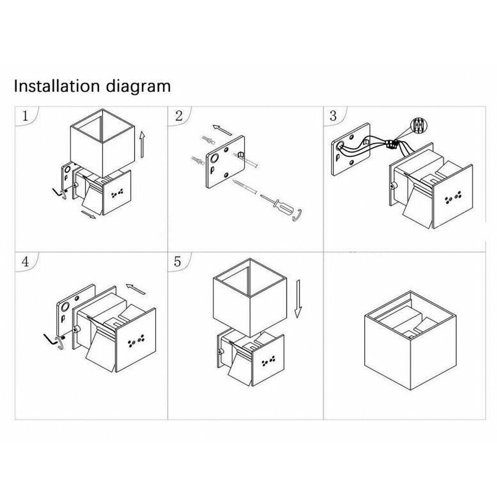 VIVIHEYDAY 12W Motion Sensor LED Wall Lights Square Dimmable Indoor Outdoor Up Down Wall Sconce 1 Pack
