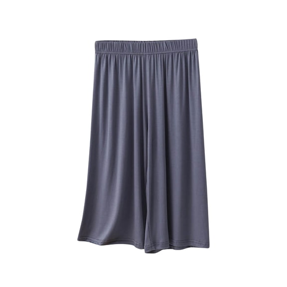 JGGSPWM Women's Wide Leg Modal Soft Pajamas Pants Comfy Elastic Waist Loose Knee Lenght Pjs Bottom Lounge Sleepwear Gray M